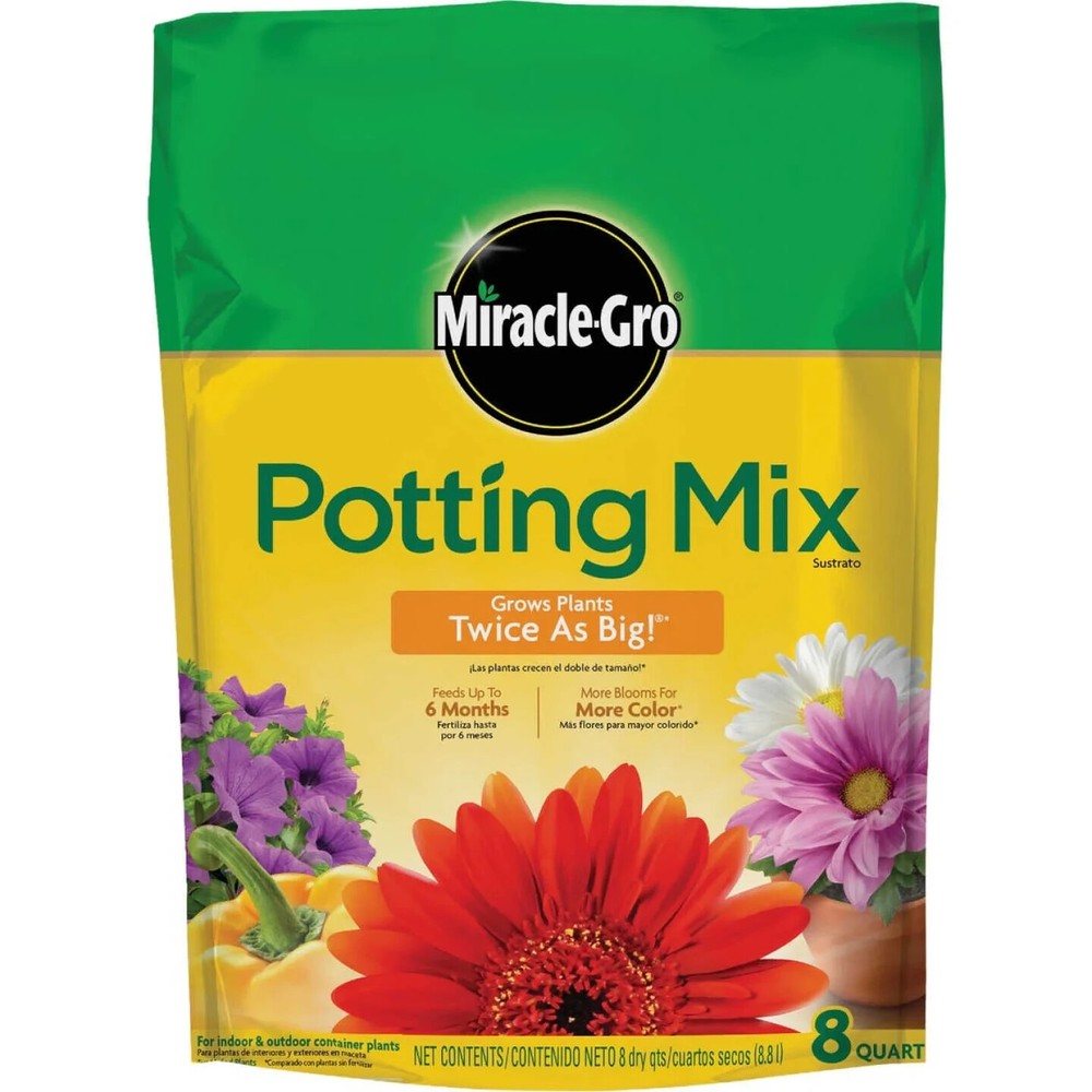Miracle-Gro 8 Qt. 6-1/2 Lb. All Purpose Indoor & Outdoor Plants Potting Mix