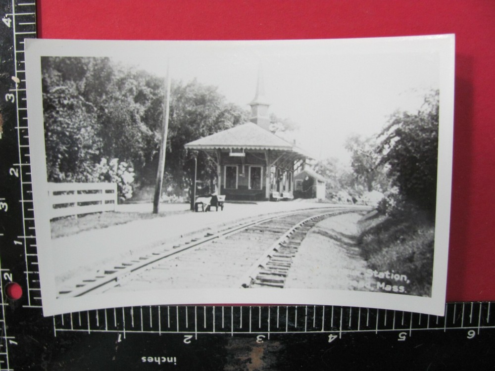 Boston & Maine Railroad Depot Devereux Massachusetts Rppc Postcard Photo