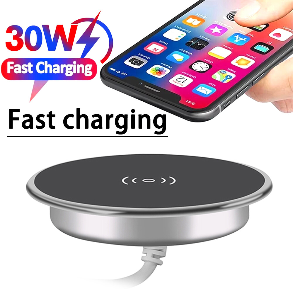 30W Fast Wireless Charger Stand for iPhone Samsung Qi Desktop Pad  