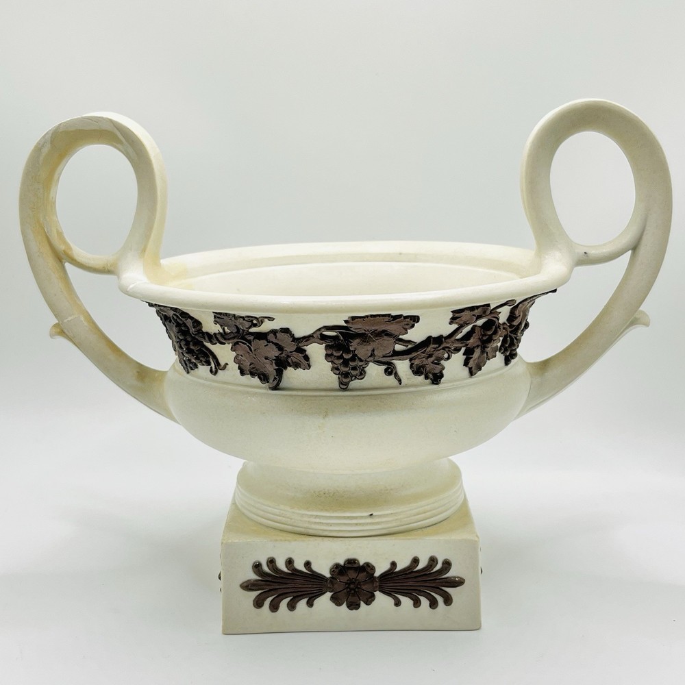 Early 19thC Wedgwood Crater Vase Antique English Cane ware Urn c1810-30 w Repair