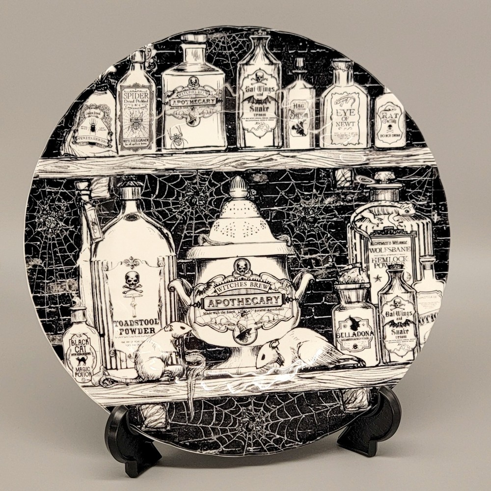 Royal Wessex Ceramic Black White Dinner Plate 10