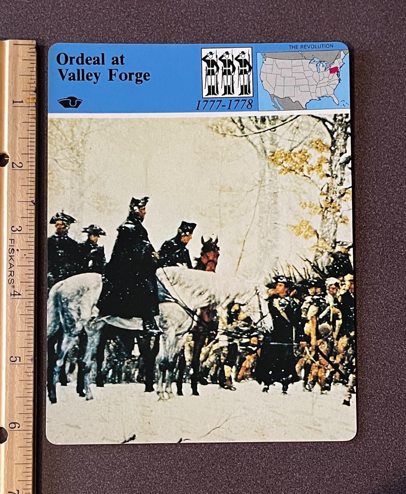 1979 Panarizon George Washington Inspects Troops At Valley Forge Large Card Vtg