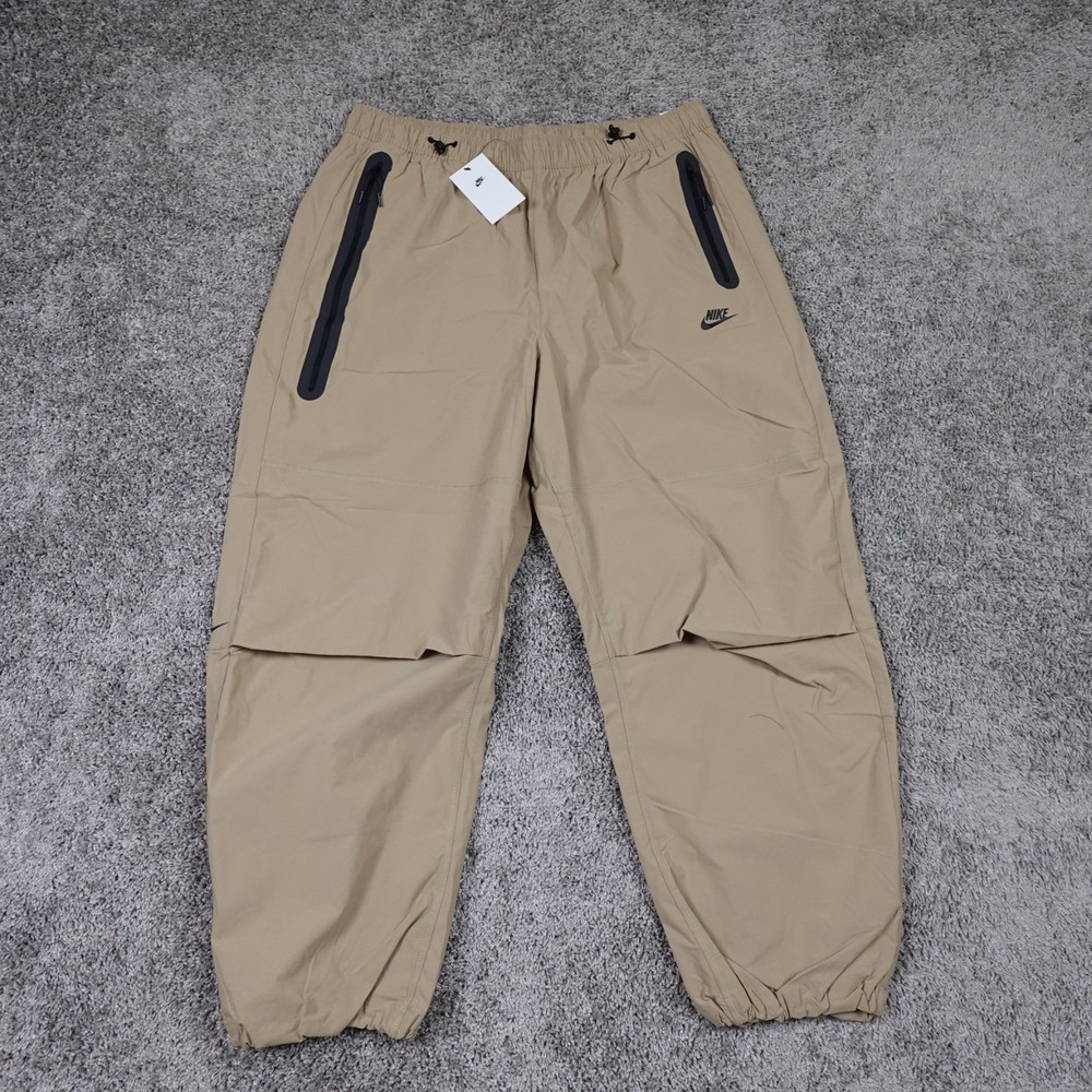 Nike Tech Woven Oversized Pants Stacked Beige Casual Men's Size XL