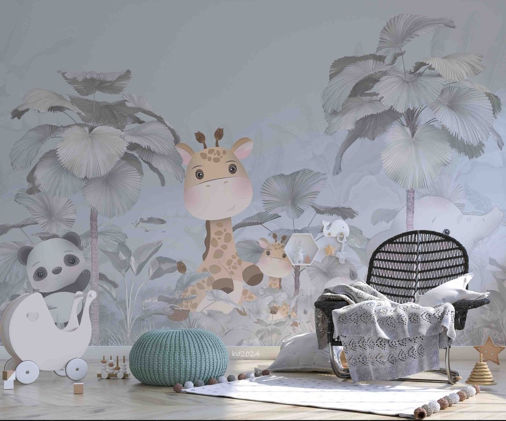 3D Plants Animals Cartoons Watercolor Wall Murals Wallpaper Murals Wall Sticker