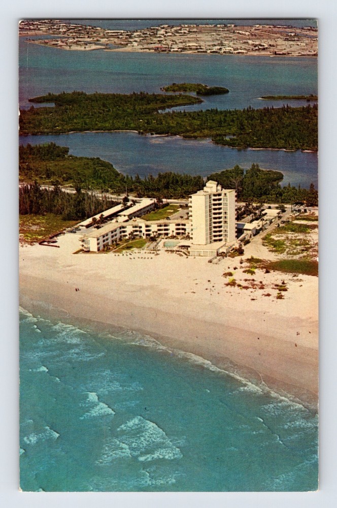Postcard Florida Sarasota FL Landmark Hotel Resort Aerial 1950s Unposted Chrome