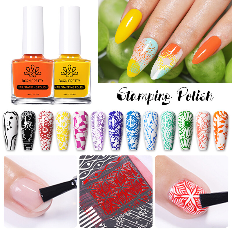 BORN PRETTY 10ml Stamping Nail Polish Gold Silver Color Nail Printing Polish