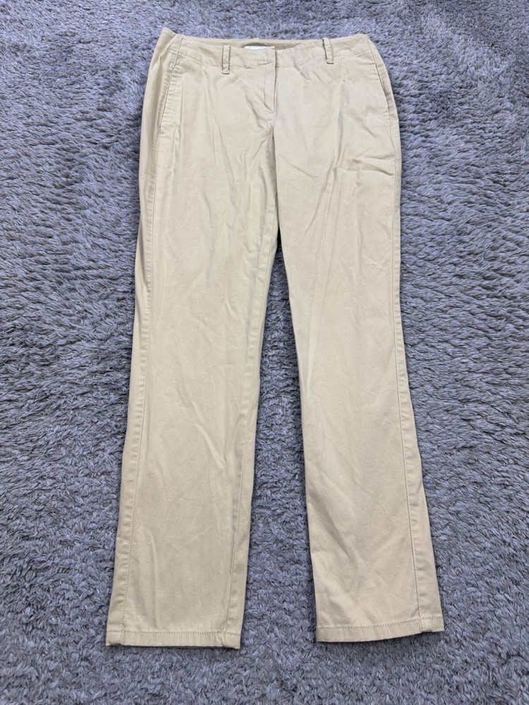 J Jill Pants Women 2 Khaki Live In Chino High Rise Slim Straight Career Trousers
