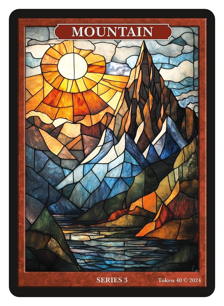 Mountain Stained Glass Token Givememana Tokens Magic the Gathering