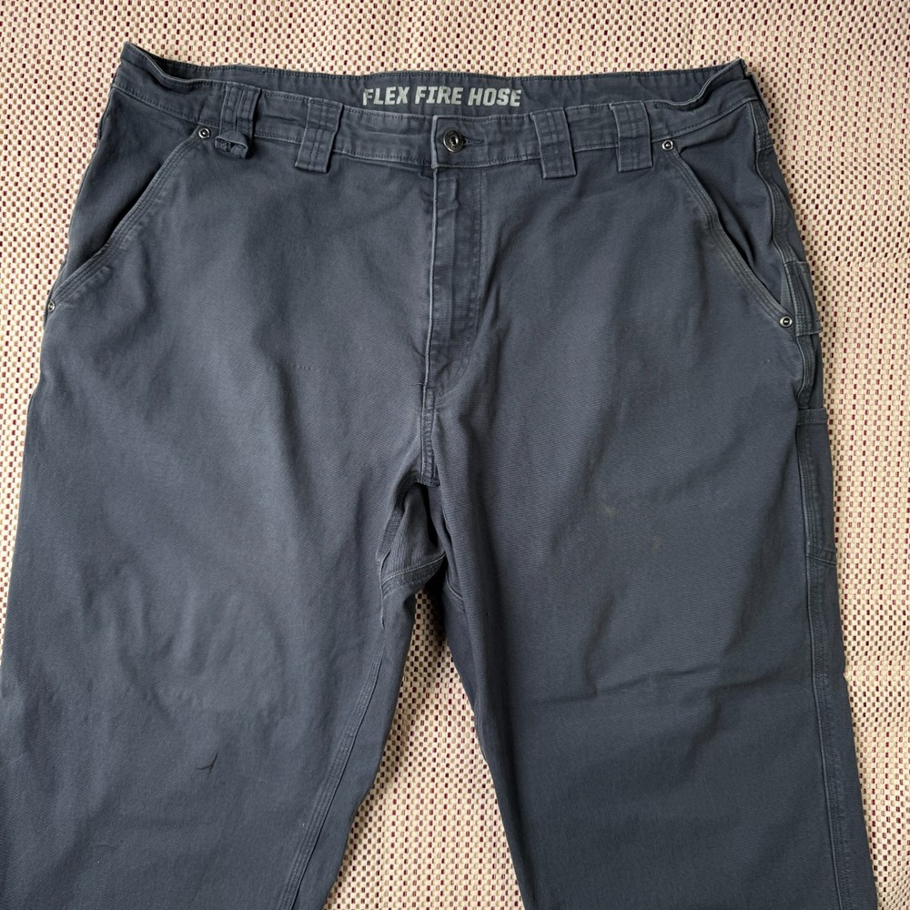 Duluth Trading Flex Fire Hose Work Pants Mens 40x30 Gray Carpenter Utility