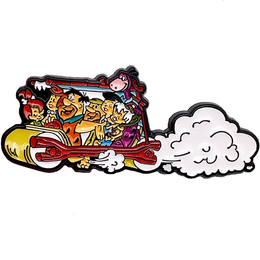 Embossed Enamel Lapel Pin Badge - The Flintstones Car Hanna-Barbera NEW