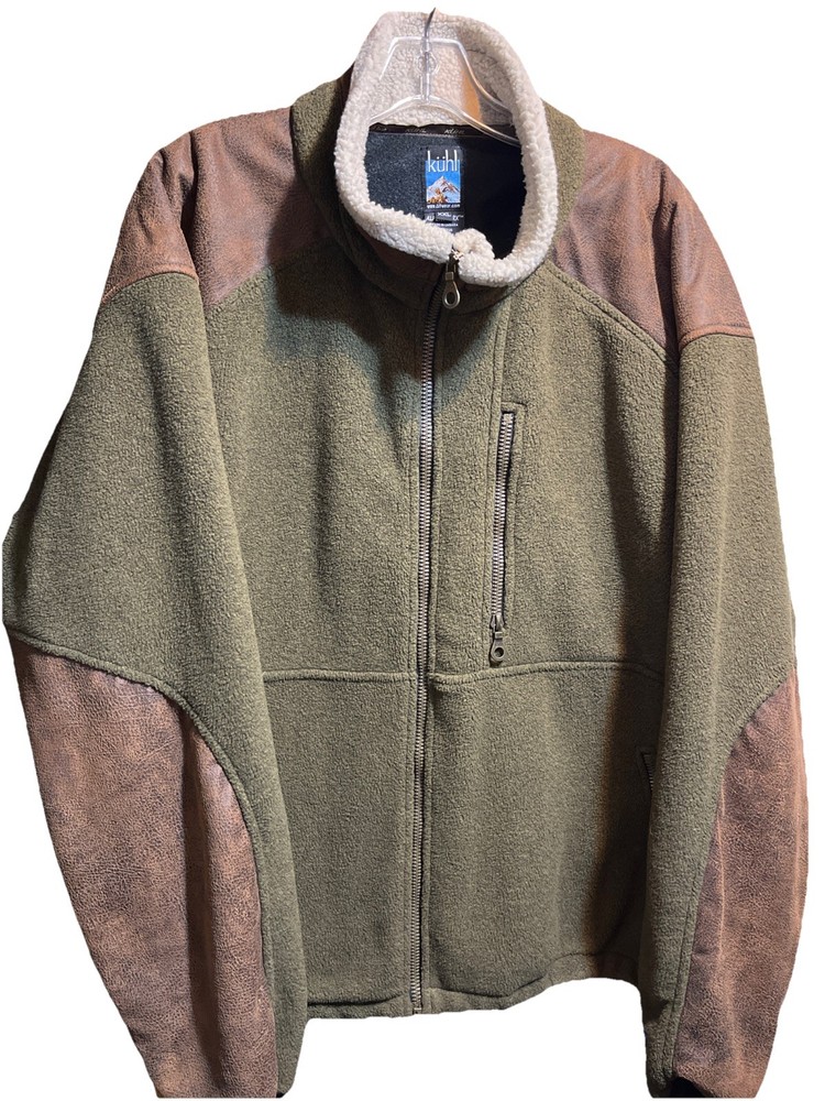 kuhl Alpenwurx Green Fleece Jacket Men's XXL Full Zip Polyester