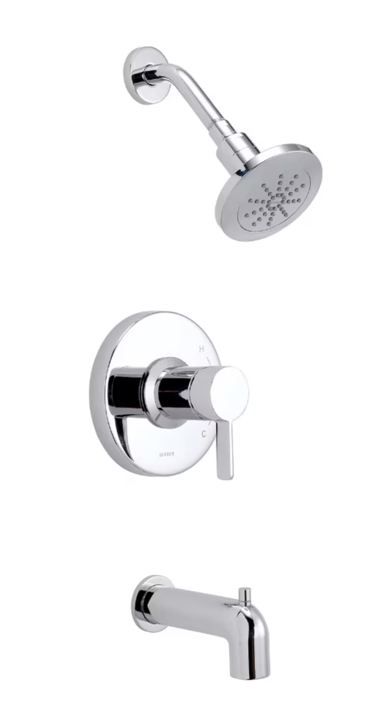 Gerber D511030TC Amalfi Chrome Tub and Shower Trim Package