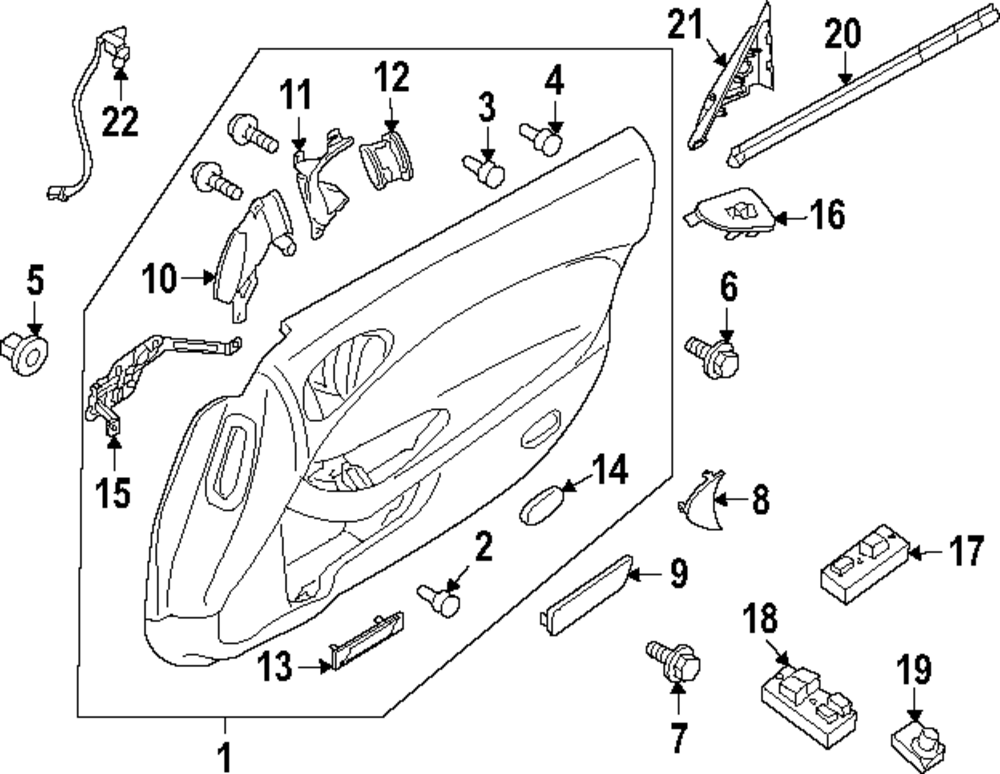 Genuine Nissan Door Interior Trim Panel 80900-6GP2A