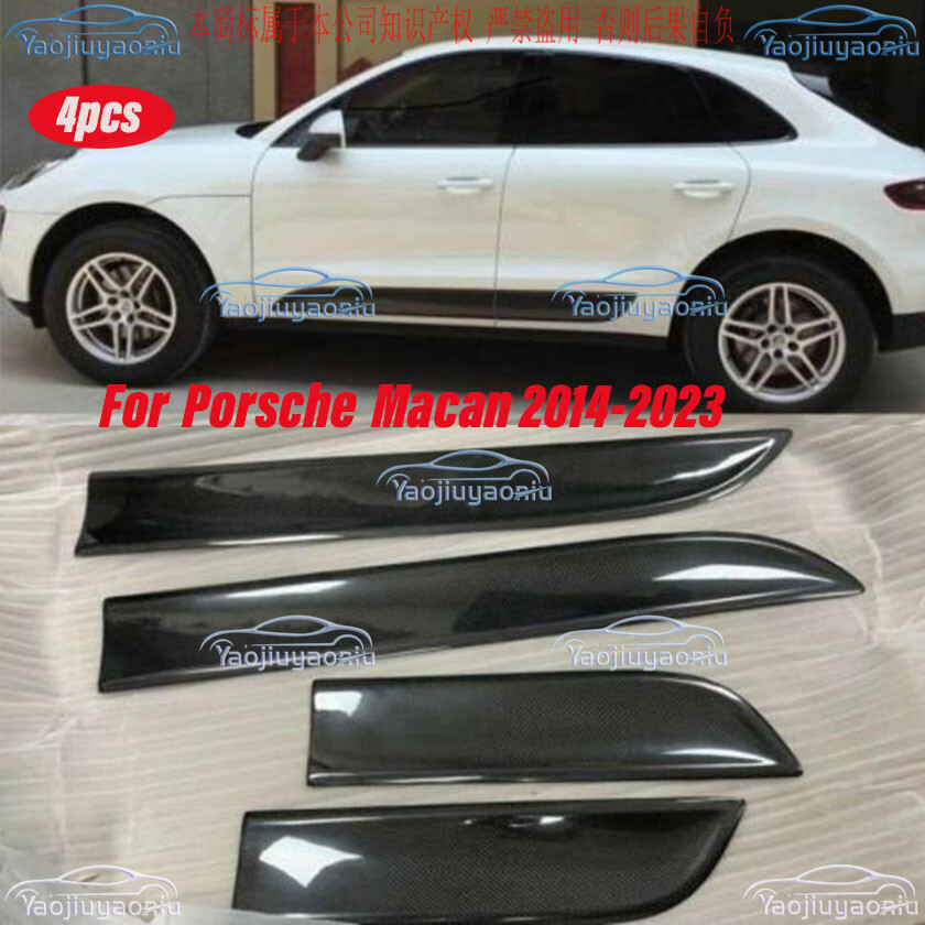 Porsche Macan Carbon Fiber Door Panel Side Cover Trim Accessories
