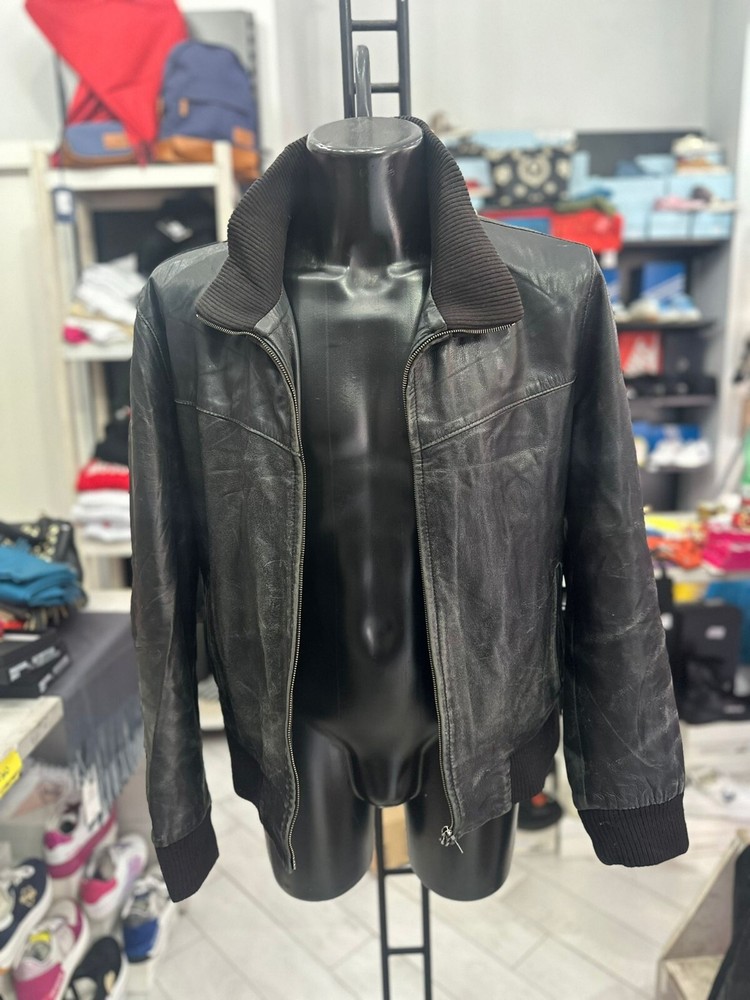 Vintage Black Leather Jacket for Men Size 54 LLV651