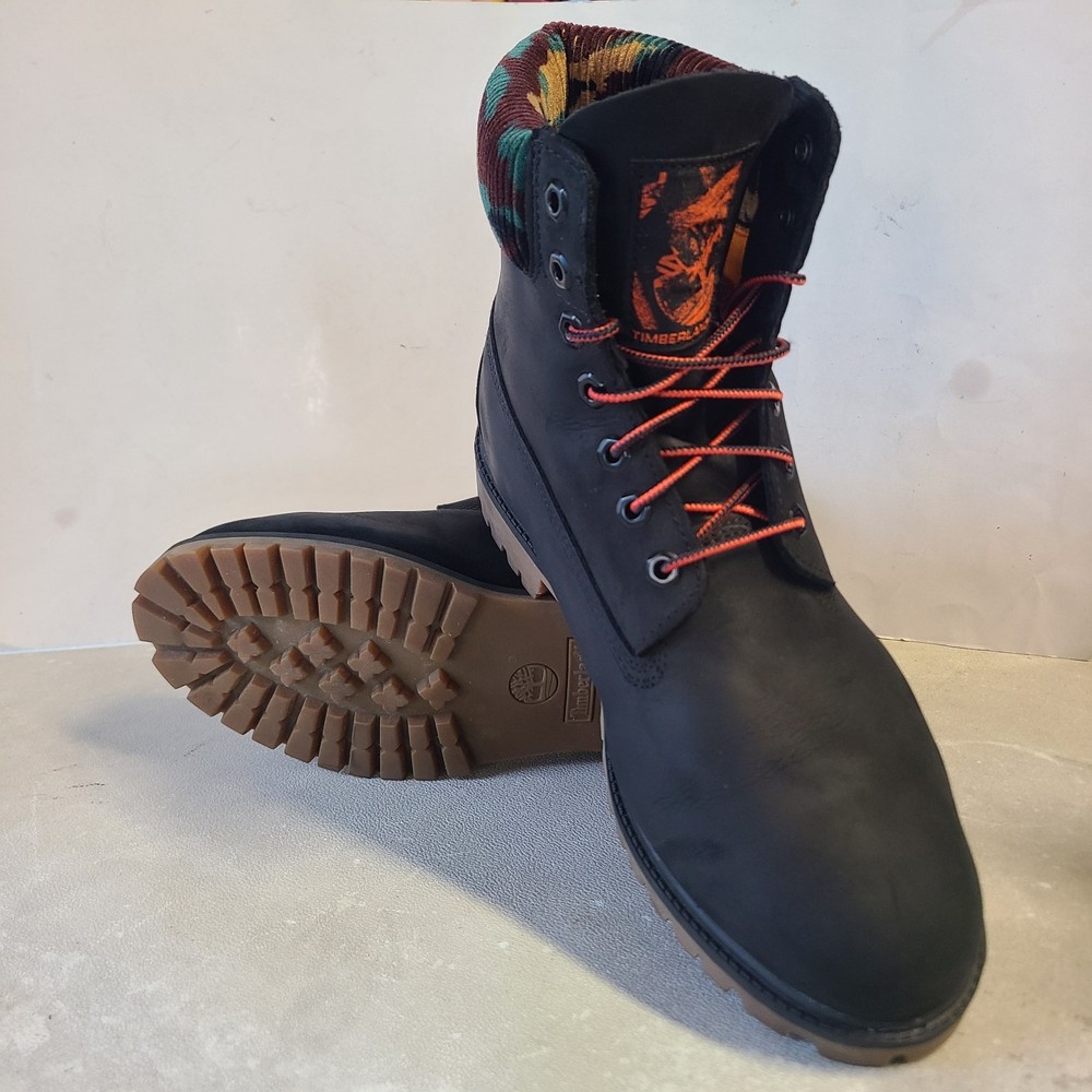 Timberland Heritage 6 inch Wp Boot Black Nubuck W Camo Style A2KC3 - S 11 Wide