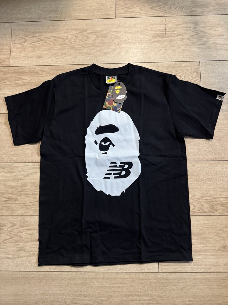 Bape X New balance Black Shirt Size Large