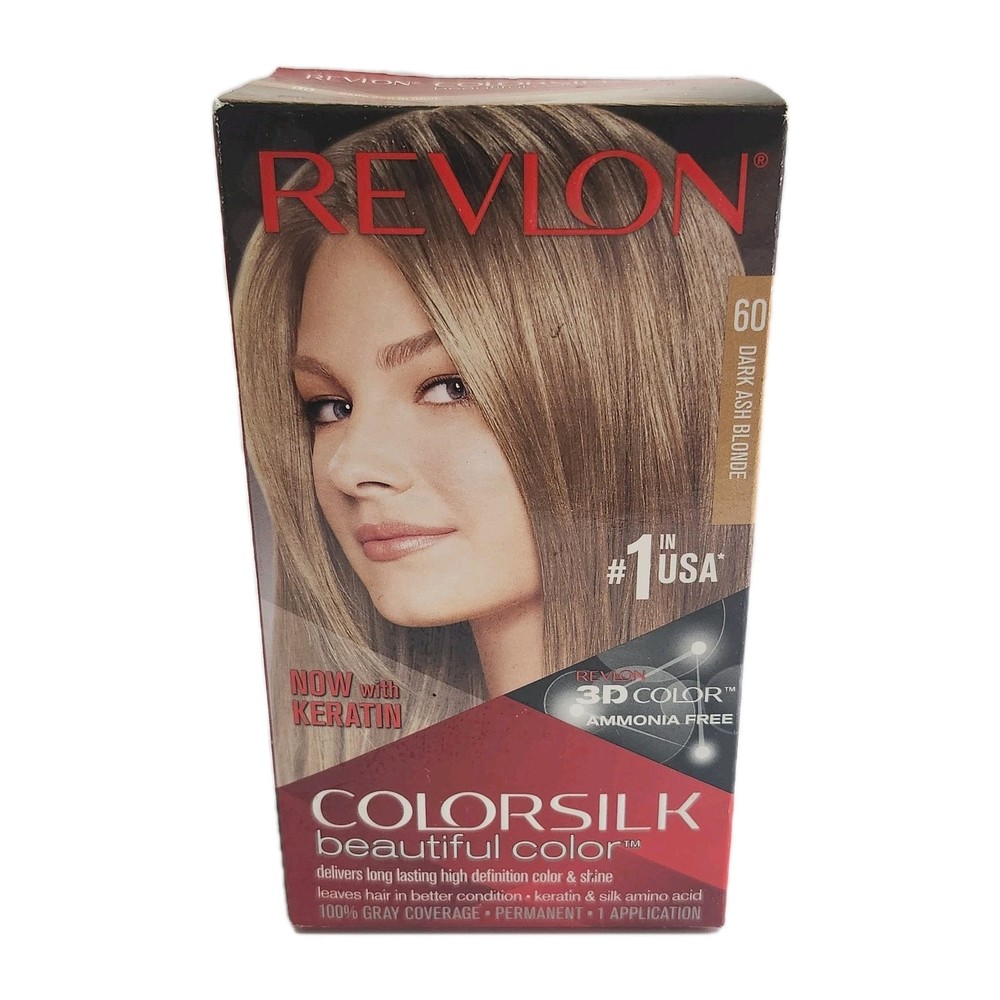Revlon Color Silk with Bond Repair Complex Hair Dye #60 Dark Ash Blonde (1 Pack)
