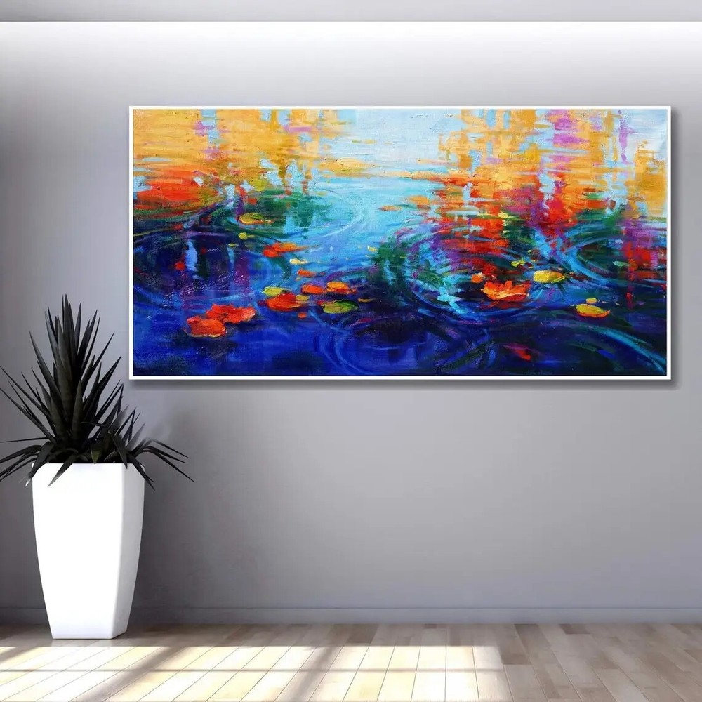 Flowers Oil Painting Modern Abstract Wall Art Large Modern Landscape Handmade