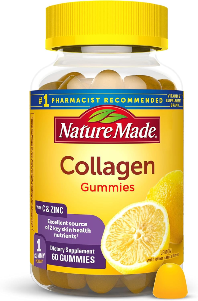 Collagen Gummies with Vitamin C, Zinc & Biotin – Skin Support, 60 Gummies, 60-Da