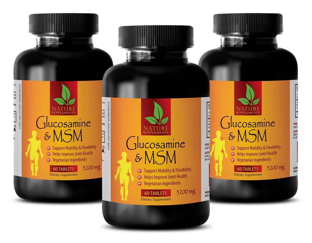 Pure MSM Pills - GLUCOSAMINE CHONDROITIN & MSM - Improved Joint Lubrication 3B