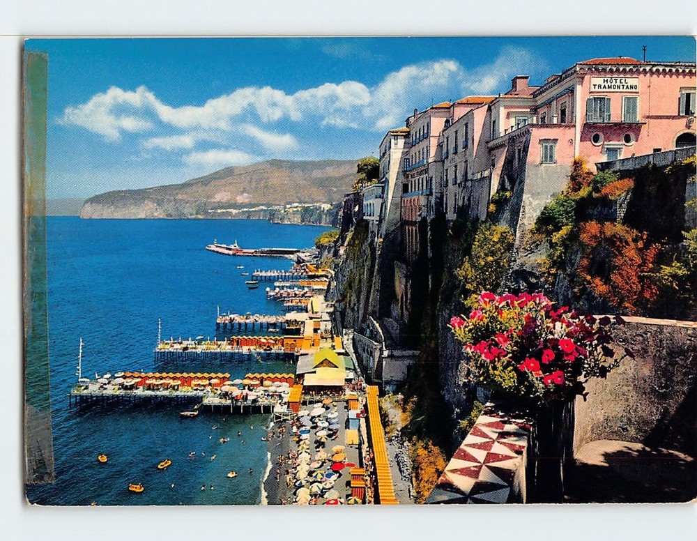 Postcard Bathing Establishments and Hotel Tramontano Sorrento Italy
