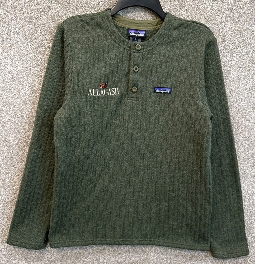 Patagonia Mens Small Better Sweater Henley Pullover Fleece Allagash Beer 25305
