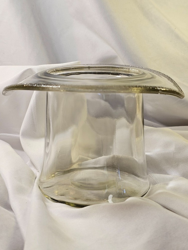 Vintage Blenko Glass Top Hat Ice Bucket Vase Decor