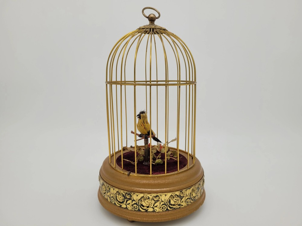 Songbird Machine Music Box Griesbaum Singing Bird in Cage Vintage