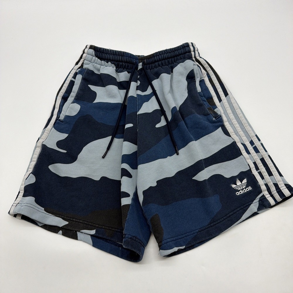 Adidas Shorts Men S Camo Pockets Logo Embroidered 100% Cotton .#45747