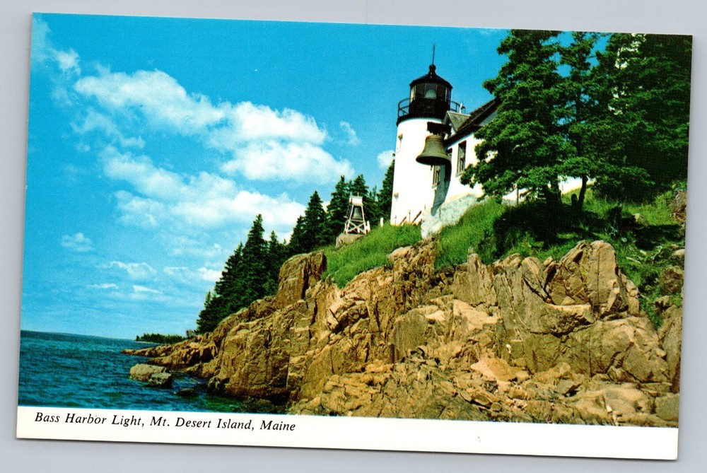 Bass Harbor Light Acadia National Park Desert Island Maine ME c1970 Postcard-image