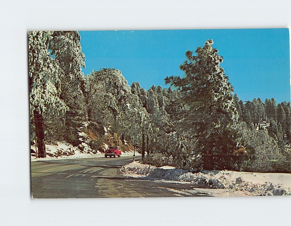 Postcard Winter Scene of Roadway to Lake Arrowhead California USA