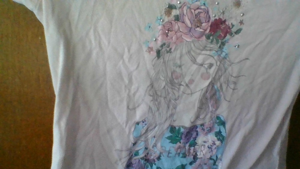CRB Girl Lite Pink Floral Dreamer T-Shirt Short Slv Sz M/10-12 *Heavily Stained