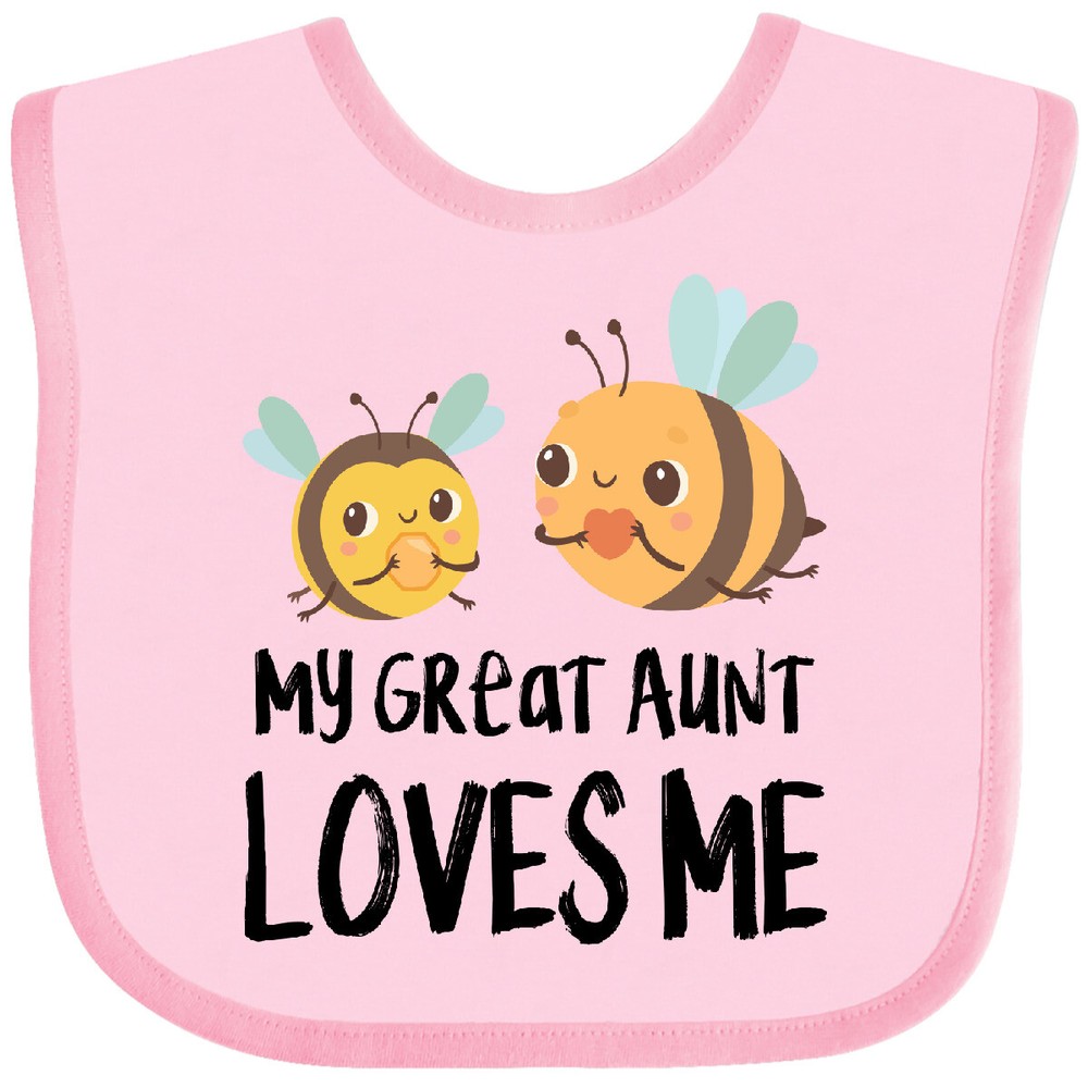 Inktastic Bees My Great Aunt Loves Me Baby Bib Nephew Niece Uncle Auntie Funny