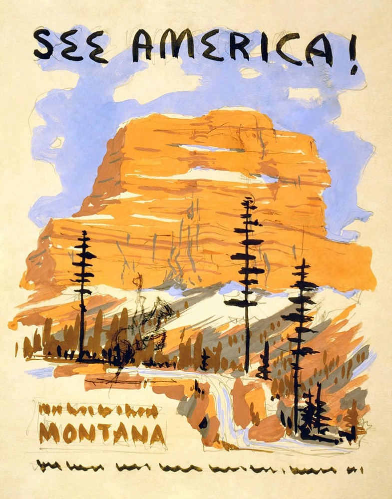 Decoration Poster.Home room art.Interior design.See America.Montana travel.7353