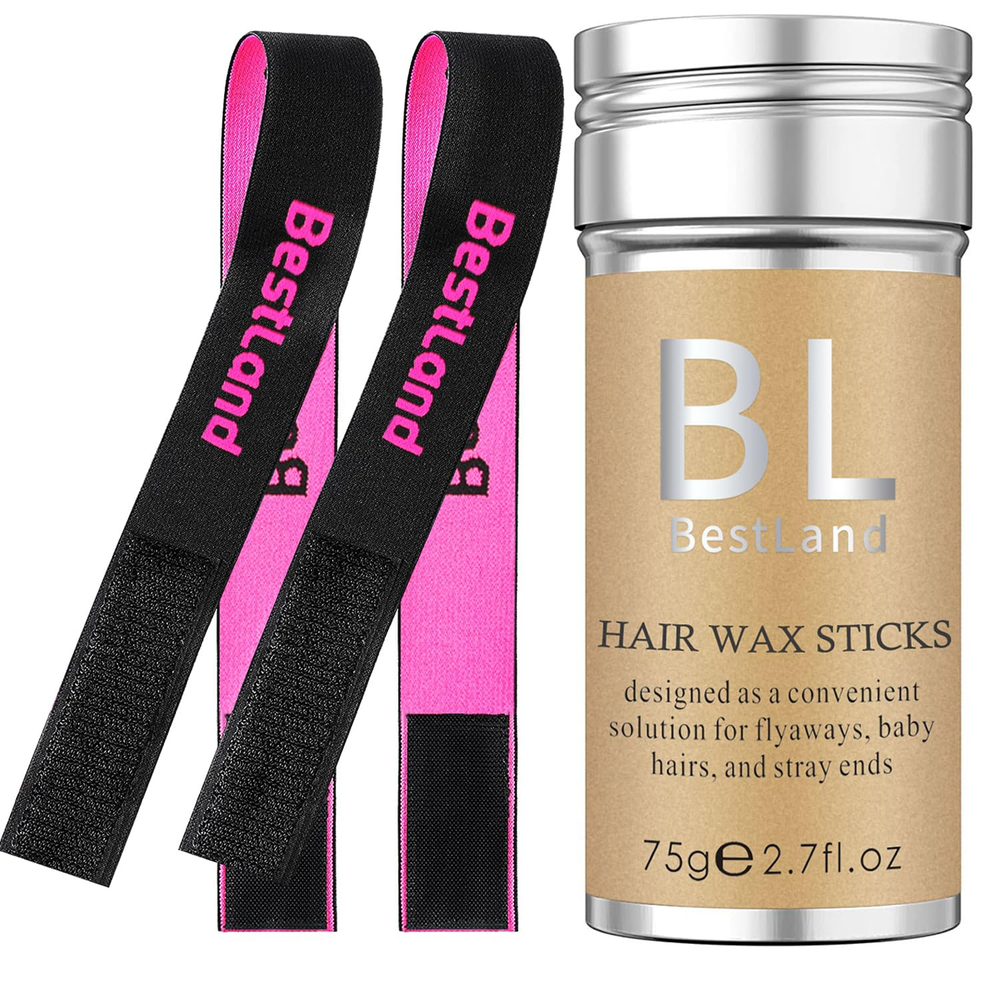 Hair Wax Stick with 2 Lace Melting Bands & Elastic Wig Bands for Secure Hold