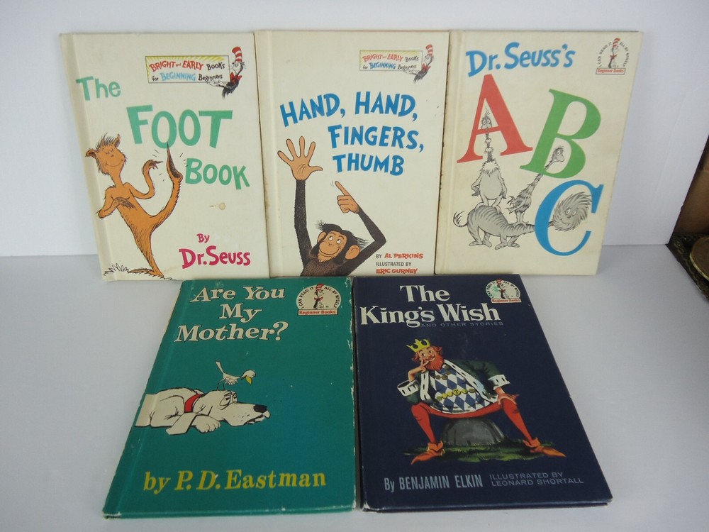VTG Dr. Seuss HC 60s Books Lot of 5 Book Club Edition Beginner Books ABC  Elkin
