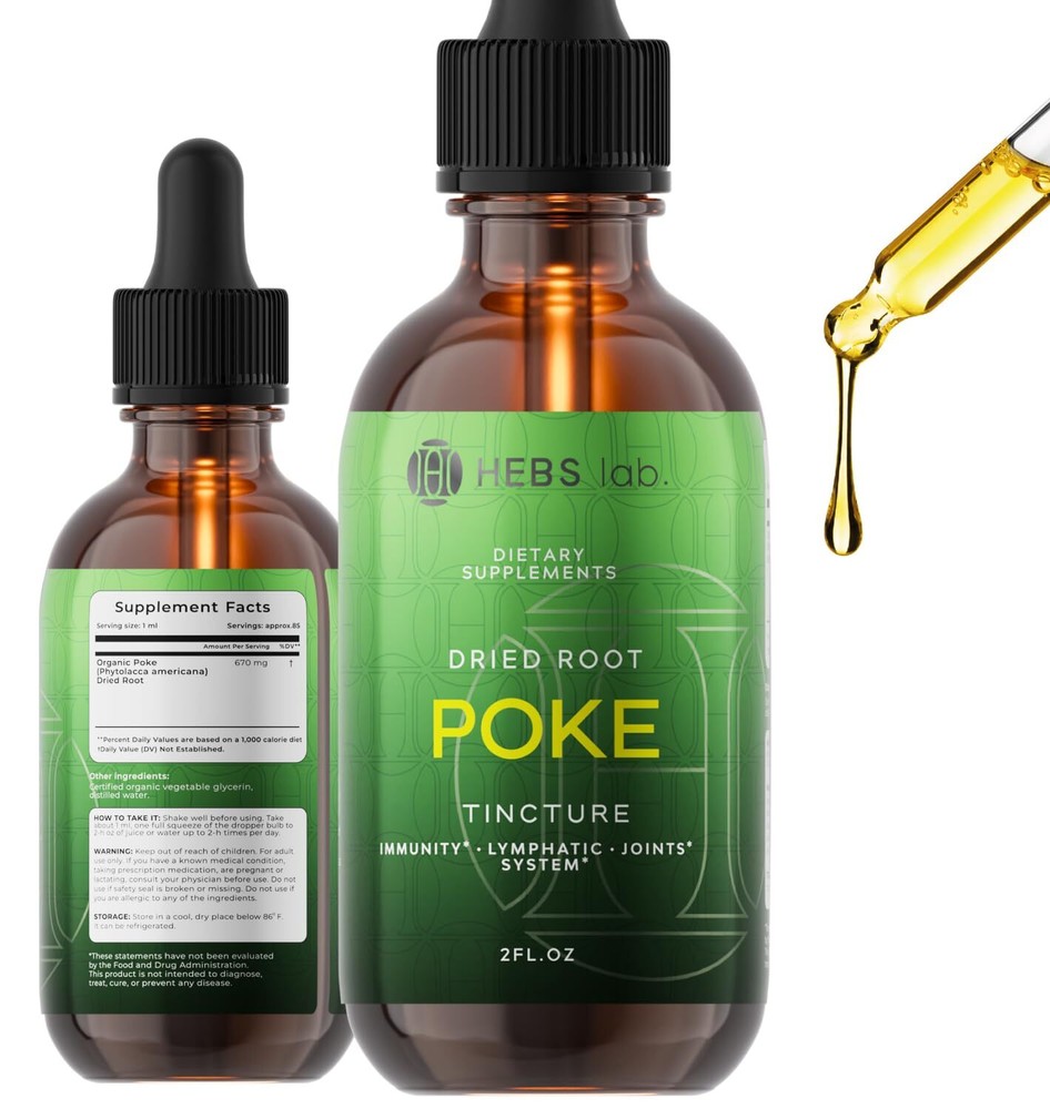 Poke Root Extract – Pure Lymphatic Drainage Drops - Immune Support Supplement