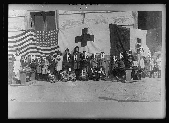 Photo:Rome Italy 1910s Italian Children Welcome American Red Cross