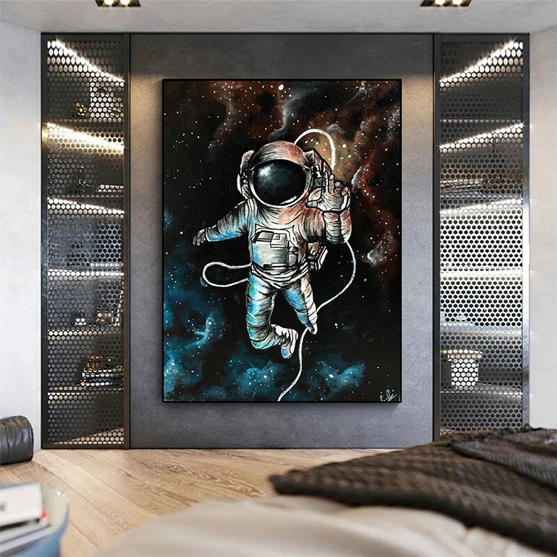 Graffiti  Abstract  Astronaut Canvas Painting Poster Living Room Home Decor Wall-image