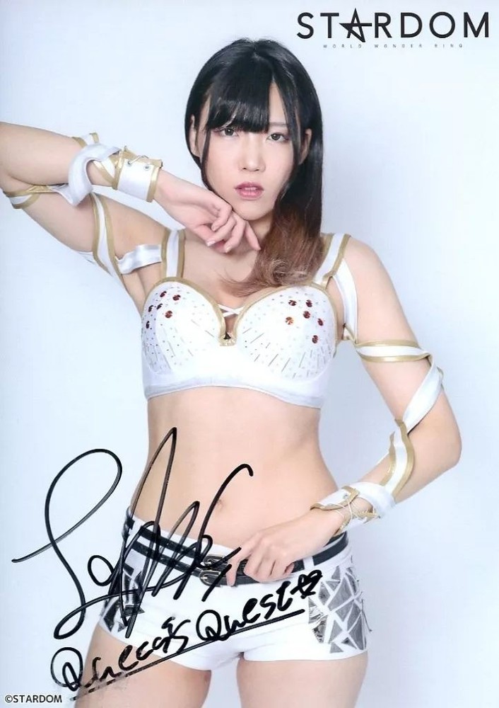 STARDOM Lady C God’s Eye Autographed White A4 Paper Portrait, Pro Wrestling