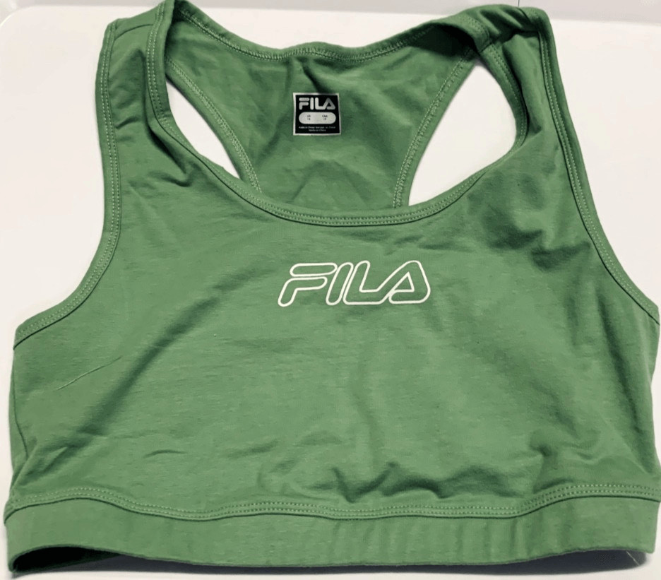 Fila Women S Bloom Logo Pullover Jersey Sports Bra Green Size 1X