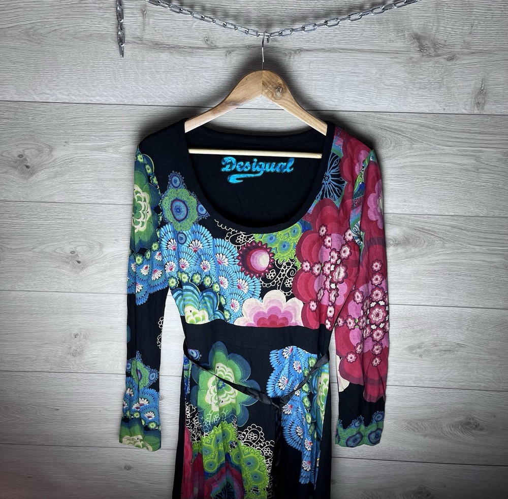 Vintage women dress Designer 3D logo flowers size Xl 🇺🇸