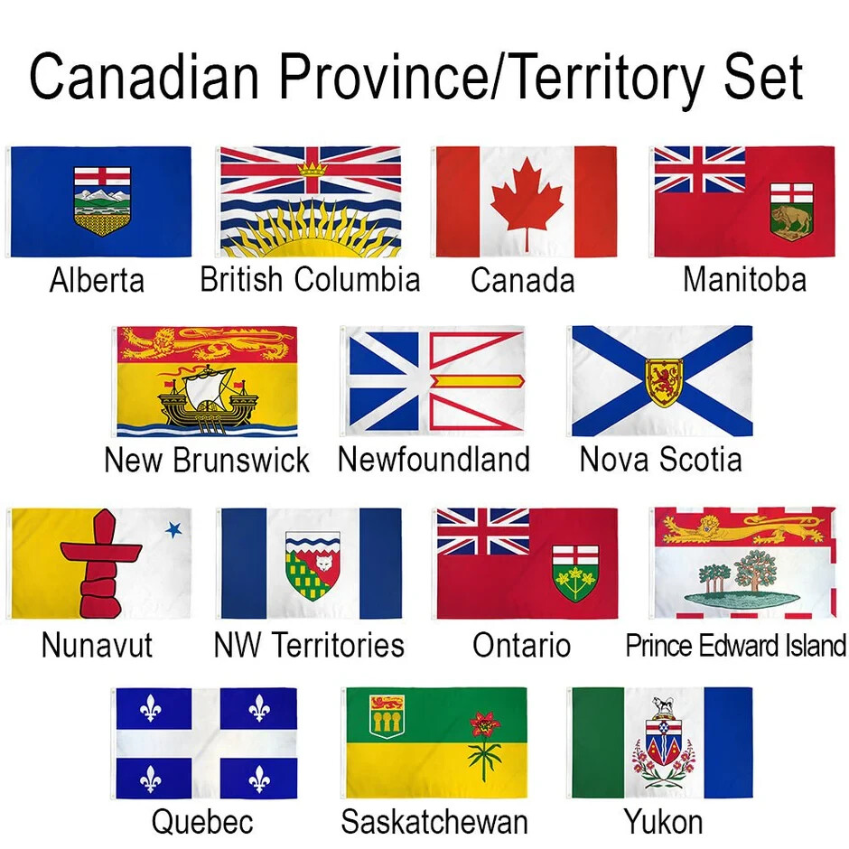14-Piece 3x5ft Canada Province & Territory Polyester Flag Set