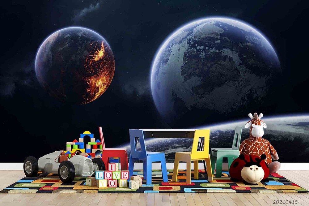 3D Space Planet Wall Murals Wallpaper Murals Wall Sticker 3