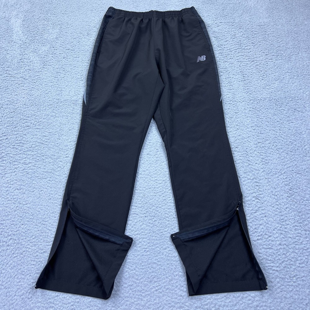New Balance Mens Athletic Pants Lightweight Medium Black Ankle Zip Drawstring