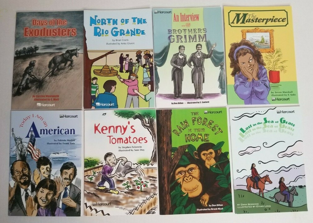 8 HARCOURT 3rd 4th Grade Reader Books Lot Homeschool Teacher Set NEW Level 3-3.5