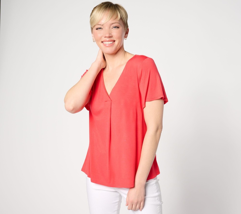 BEAUTIFUL by Lawrence Zarian Women's Top Plus Sz 2X Ecovero Jersey Pink A644417