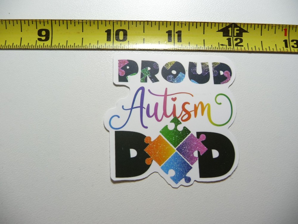 Proud Dad Autism Awareness Puzzle Piece Support Decal Sticker