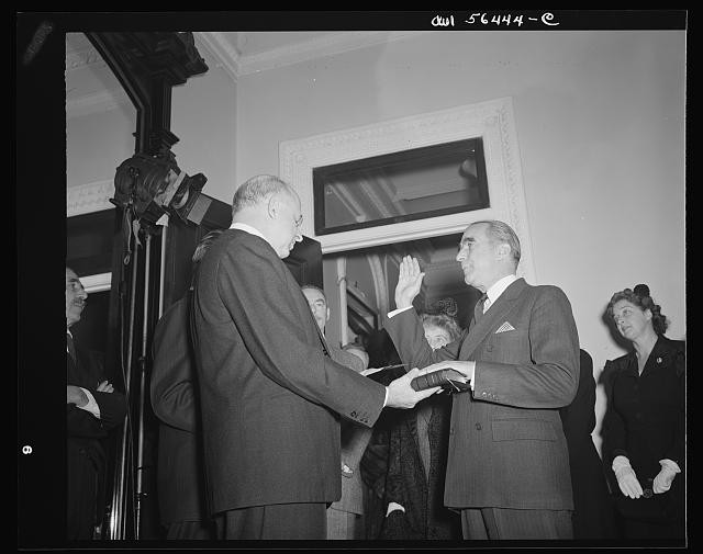 Photo:Justice Reed James C Dunn Oath of Office 1944 Washington DC